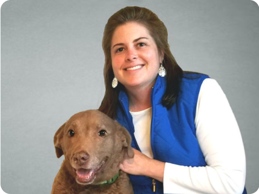 GoodPup's Head of Training, Kait Hembree VTS (Behavior), CVT, KPA CTP, and her dog.